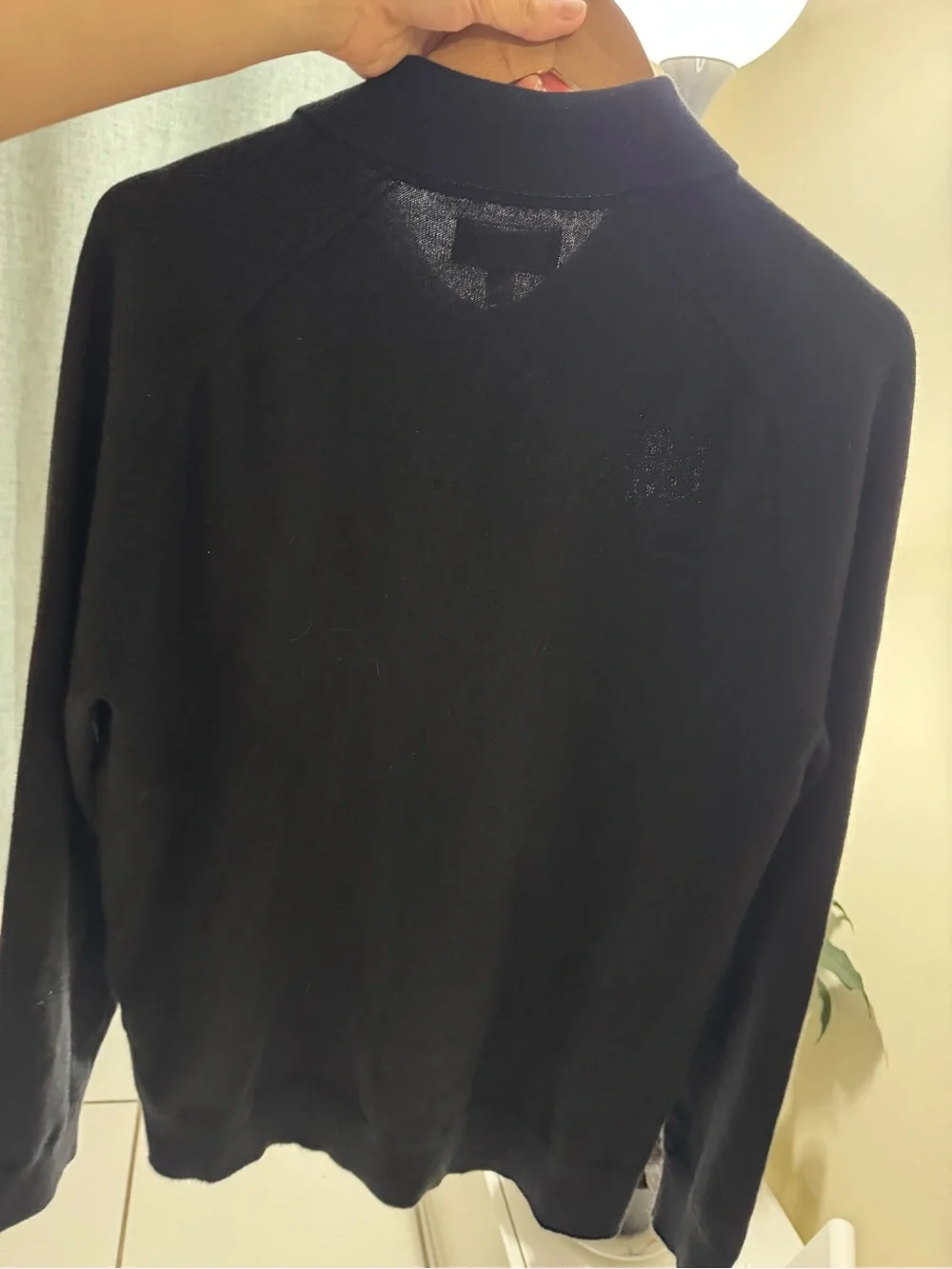 Banana Republic Black Collared Half-Zip Cardigan Sweater